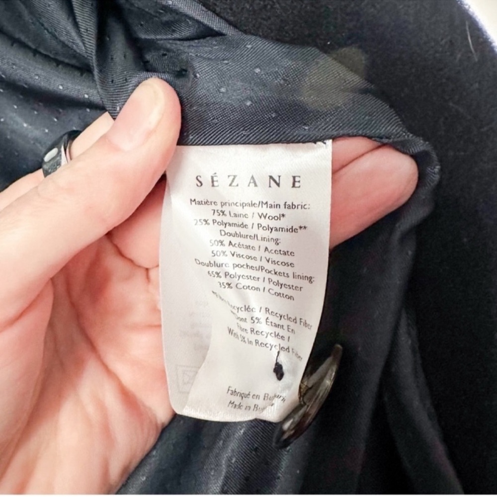 Sezane Johnson Coat Peacoat Wool Navy Blue Size 34 US 2 - Picture 6 of 11